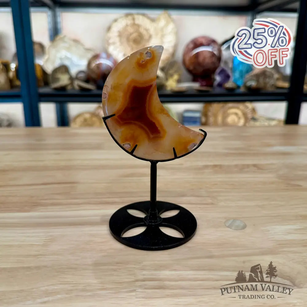 Carnelian Moon on Metal Stand 6.07’’ - Moon