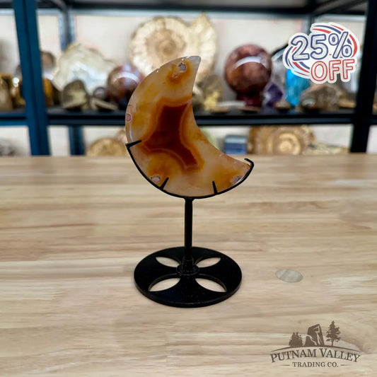 Carnelian Moon on Metal Stand 6.07’’ - Moon