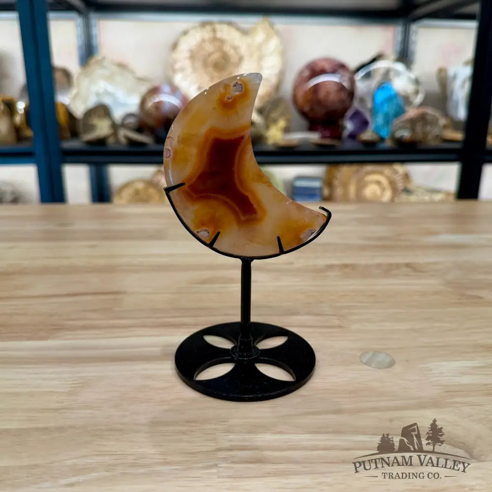 Carnelian Moon on Metal Stand 6.07’’ - Moon
