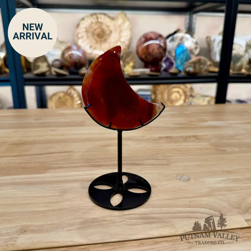 Carnelian Moon on Metal Stand 6.93’’ - Moon
