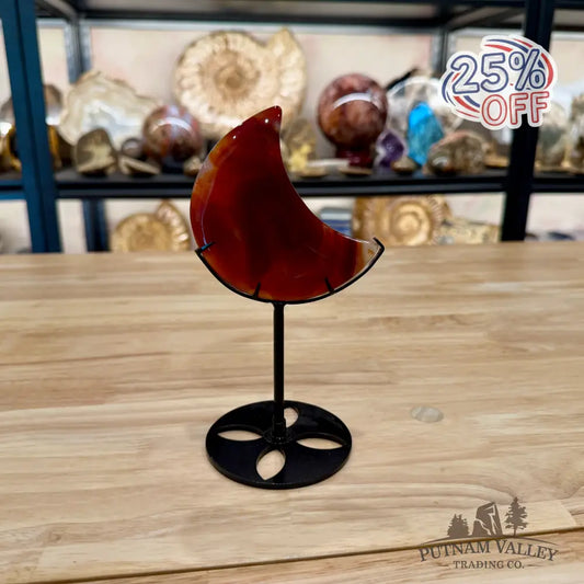 Carnelian Moon on Metal Stand 6.93’’ - Moon