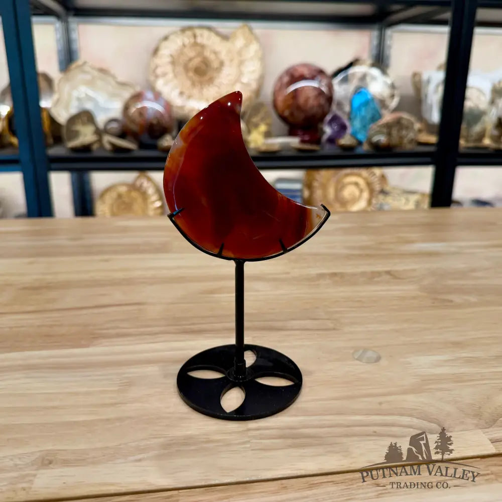 Carnelian Moon on Metal Stand 6.93’’ - Moon