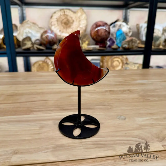 Carnelian Moon on Metal Stand 6.93’’ - Moon