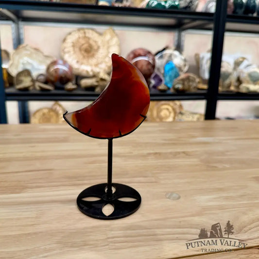 Carnelian Moon on Metal Stand 6.93’’ - Moon