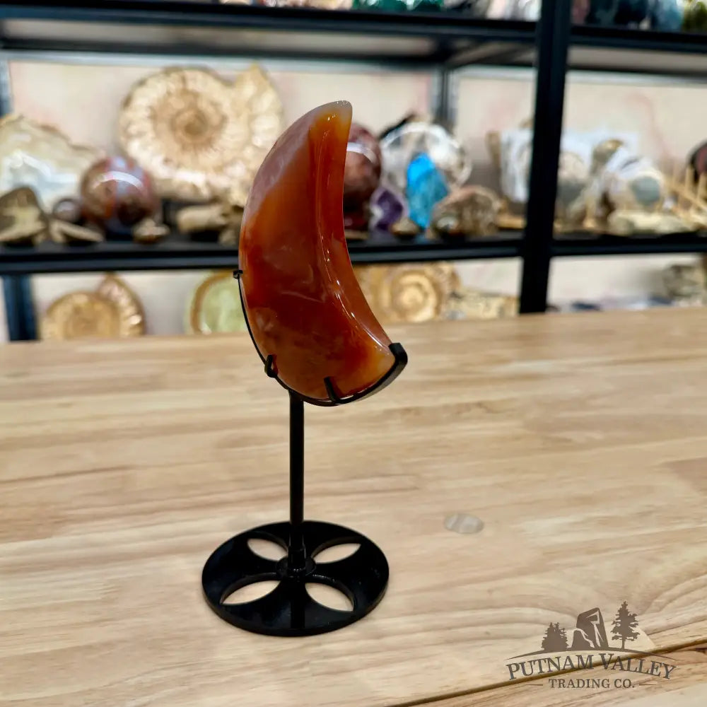 Carnelian Moon on Metal Stand 7.55’’ - Moon
