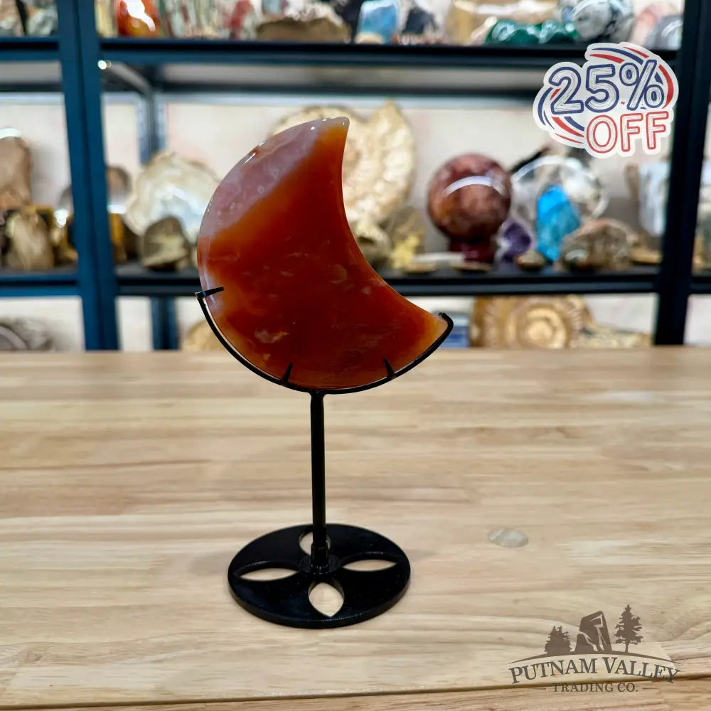 Carnelian Moon on Metal Stand 7.55’’ - Moon