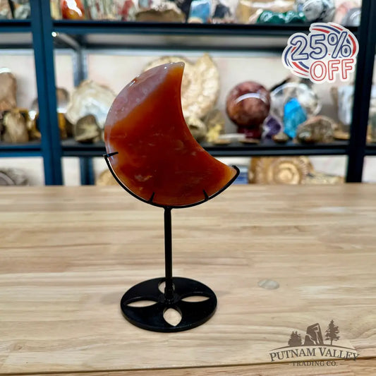 Carnelian Moon on Metal Stand 7.55’’ - Moon