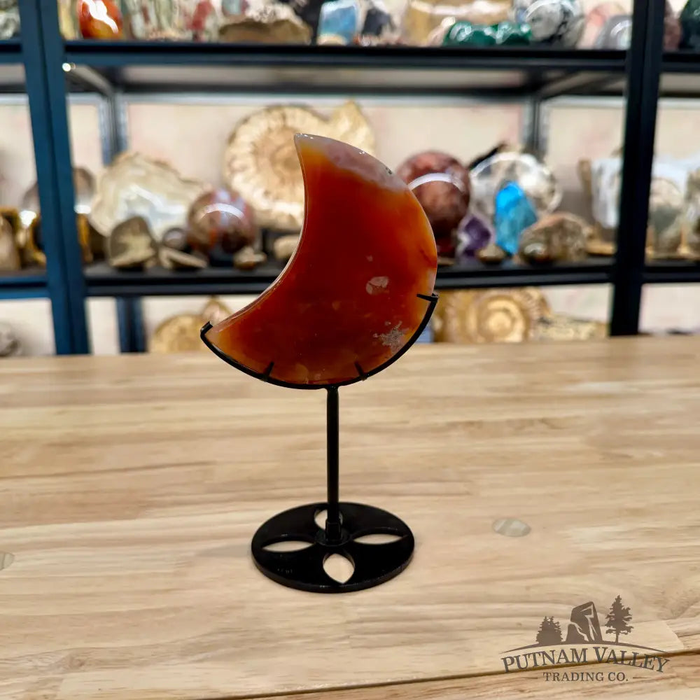 Carnelian Moon on Metal Stand 7.55’’ - Moon