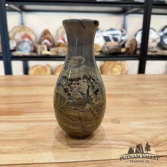 Chinese Painting Stone Gourd Vase - Putnam Valley Trading Co.