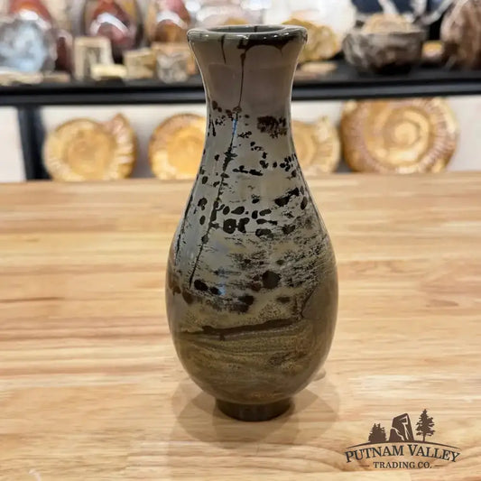 Chinese Painting Stone Gourd Vase - Putnam Valley Trading Co.