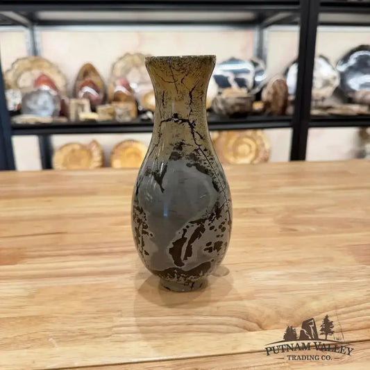 Chinese Painting Stone Gourd Vase - Putnam Valley Trading Co.