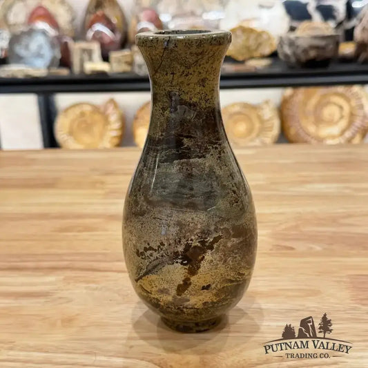 Chinese Painting Stone Gourd Vase - Putnam Valley Trading Co.