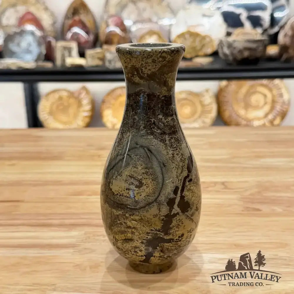 Chinese Painting Stone Gourd Vase - Putnam Valley Trading Co.