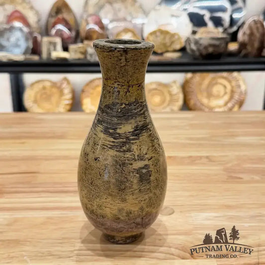 Chinese Painting Stone Gourd Vase - Putnam Valley Trading Co.