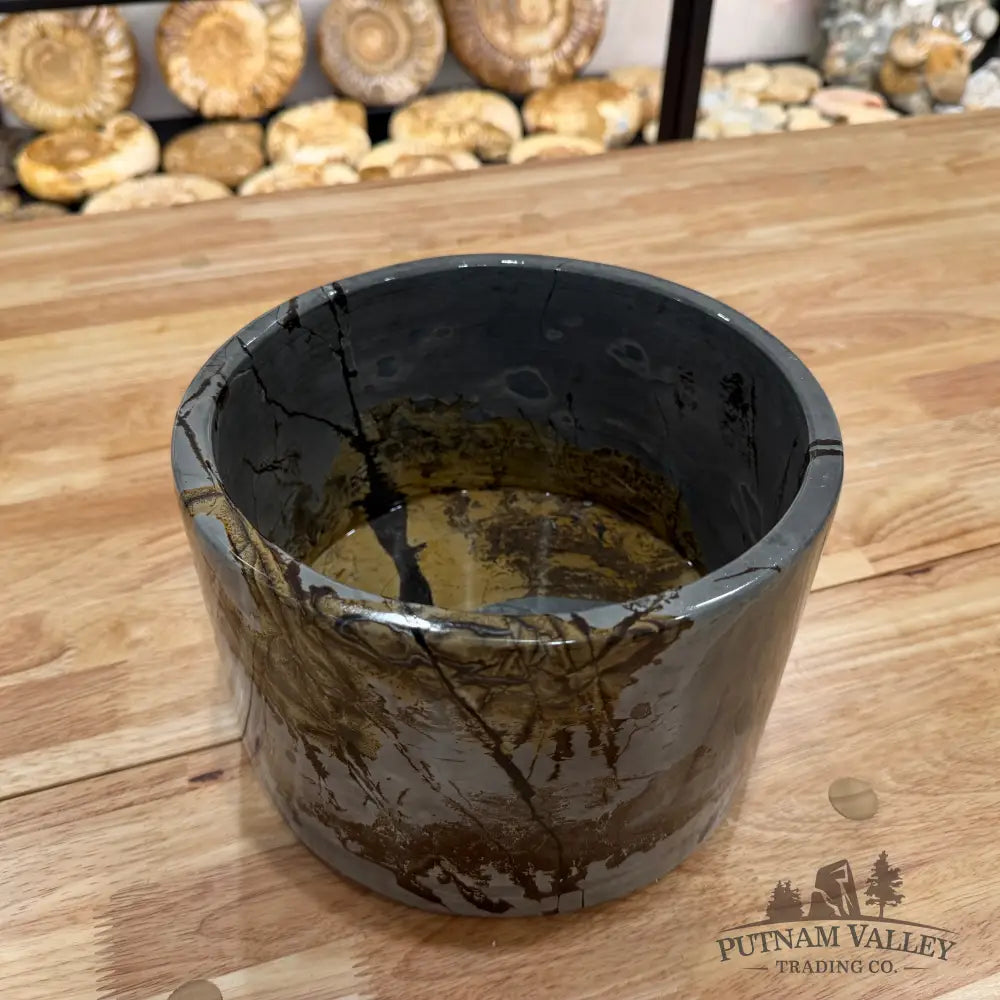 Chinese Painting Stone Large Bowl Bowl