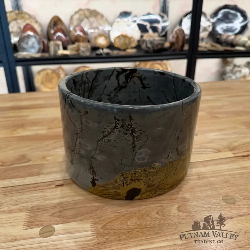 Chinese Painting Stone Large Bowl Bowl