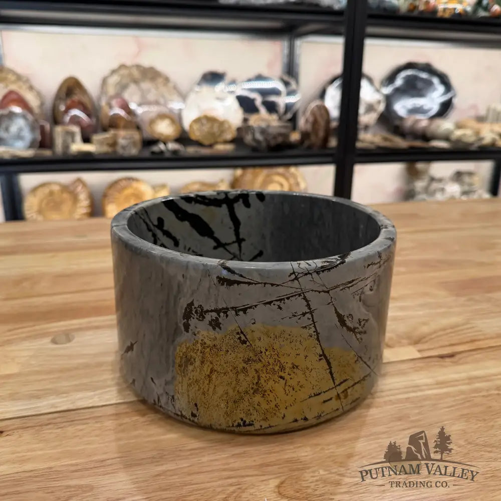 Chinese Painting Stone Large Bowl Bowl