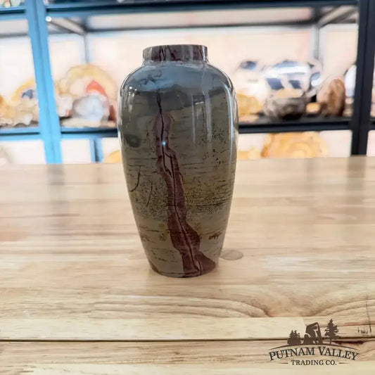 Chinese Painting Stone Ovoid Vase - Putnam Valley Trading Co.