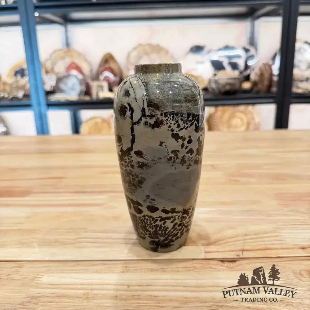 Chinese Painting Stone Ovoid Vase - Putnam Valley Trading Co.
