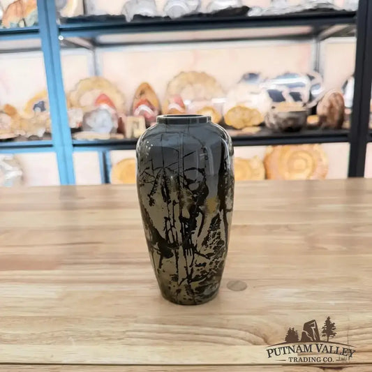 Chinese Painting Stone Ovoid Vase - Putnam Valley Trading Co.