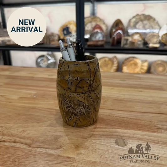 Chinese Painting Stone Pen Holder Vase