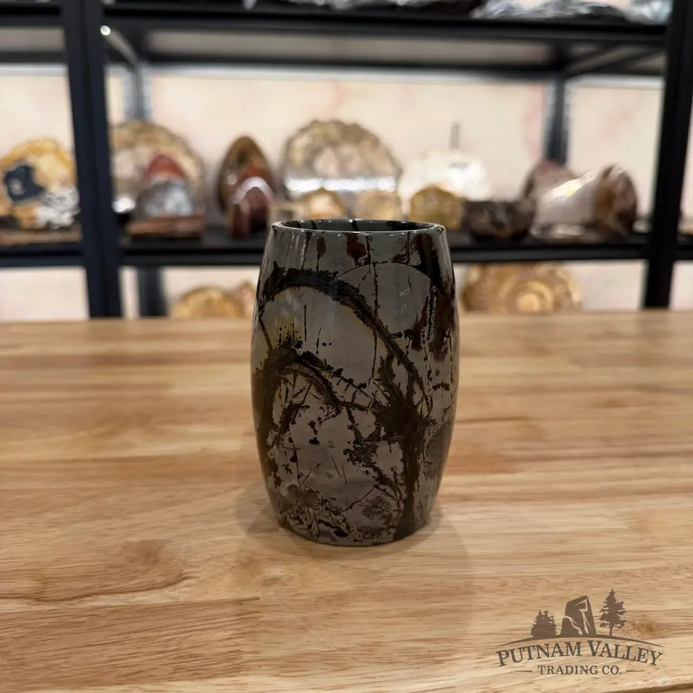 Chinese Painting Stone Pen Holder Vase