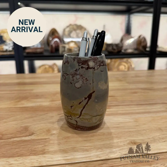 Chinese Painting Stone Pen Holder Vase