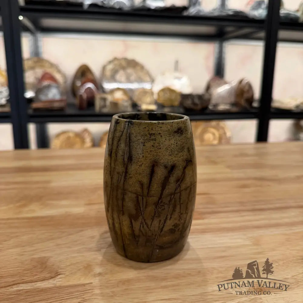 Chinese Painting Stone Pen Holder Vase