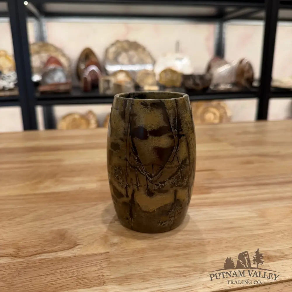 Chinese Painting Stone Pen Holder Vase