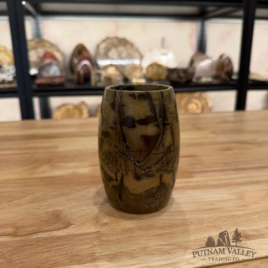 Chinese Painting Stone Pen Holder Vase