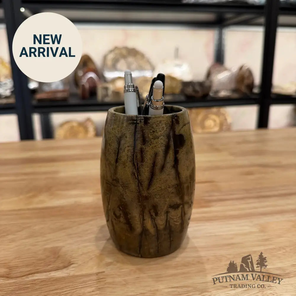 Chinese Painting Stone Pen Holder Vase