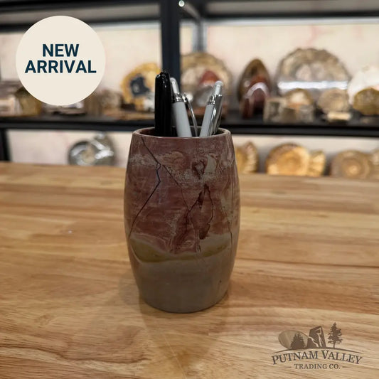 Chinese Painting Stone Pen Holder Vase