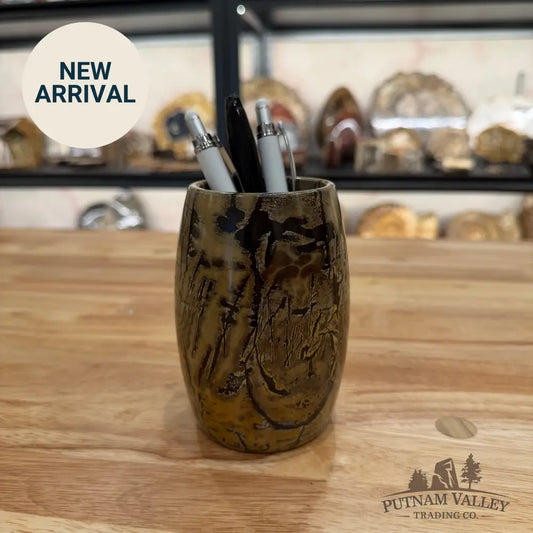 Chinese Painting Stone Pen Holder Vase