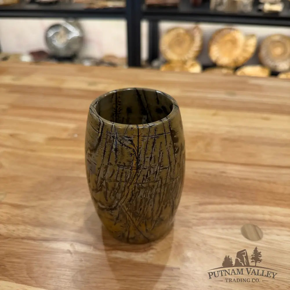 Chinese Painting Stone Pen Holder Vase