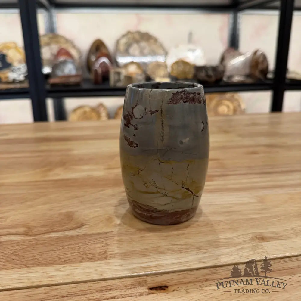 Chinese Painting Stone Pen Holder Vase