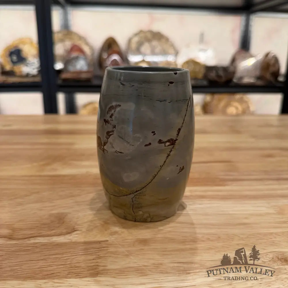 Chinese Painting Stone Pen Holder Vase