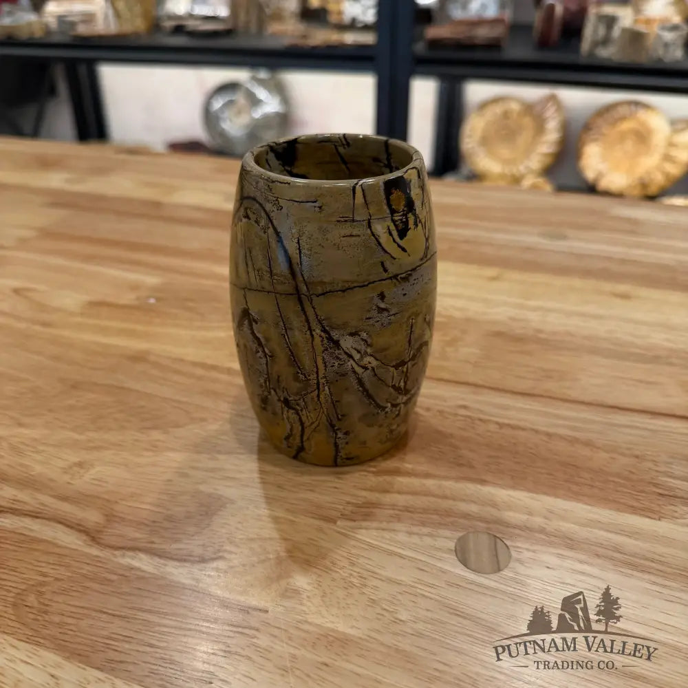 Chinese Painting Stone Pen Holder Vase