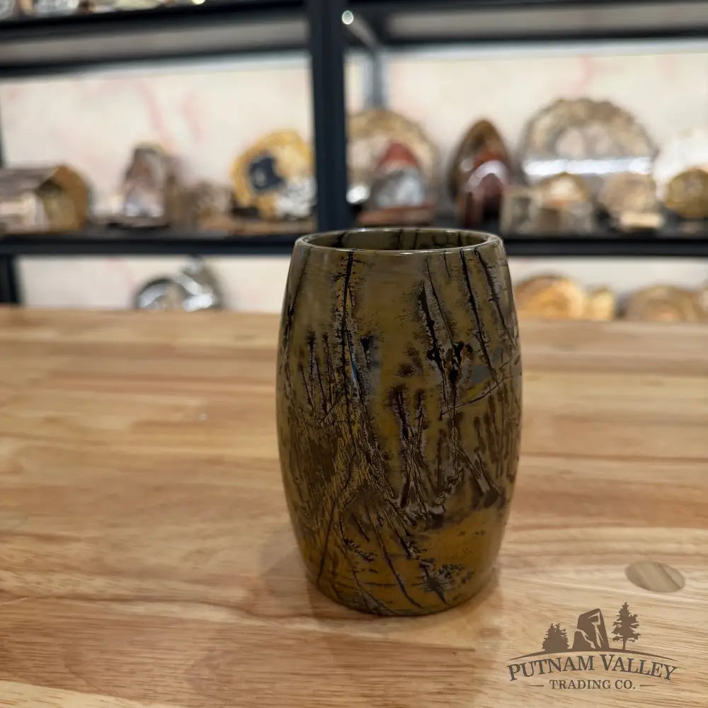 Chinese Painting Stone Pen Holder Vase