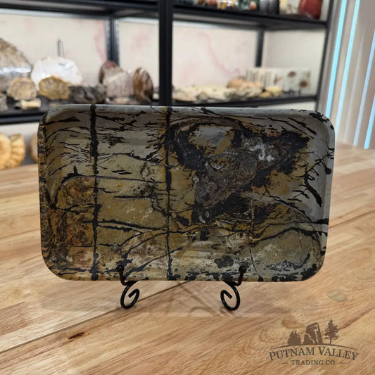 Chinese Painting Stone Rectangle Plate Plate