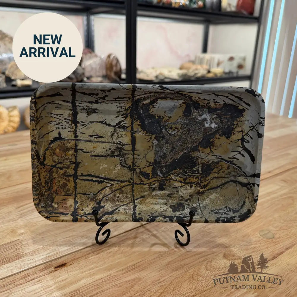 Chinese Painting Stone Rectangle Plate Plate