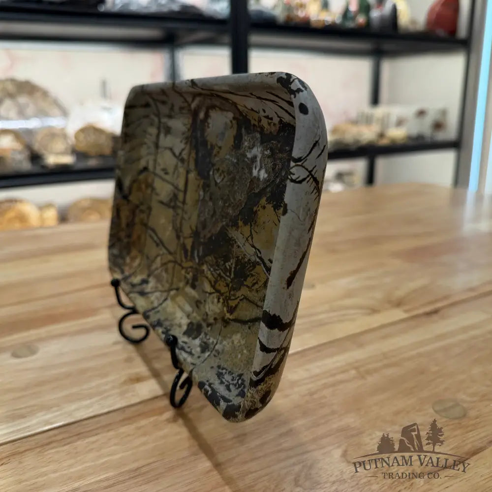 Chinese Painting Stone Rectangle Plate Plate