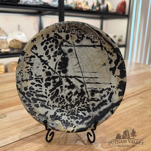 Chinese Painting Stone Round Plate Plate