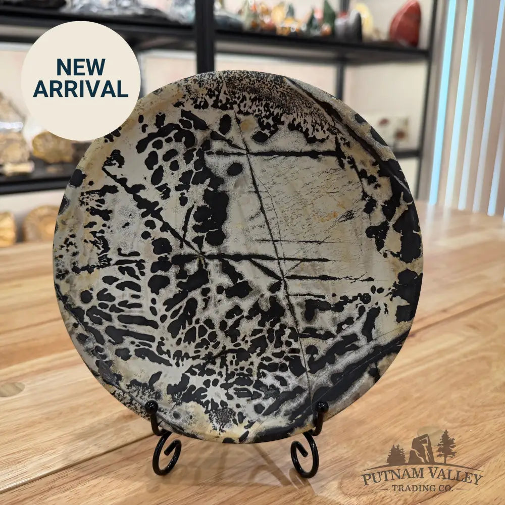 Chinese Painting Stone Round Plate Plate
