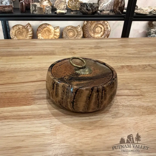 Chinese Painting Stone Keepsake Jar Display Box