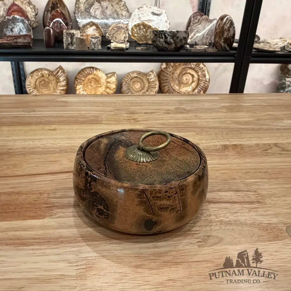 Chinese Painting Stone Keepsake Jar Display Box