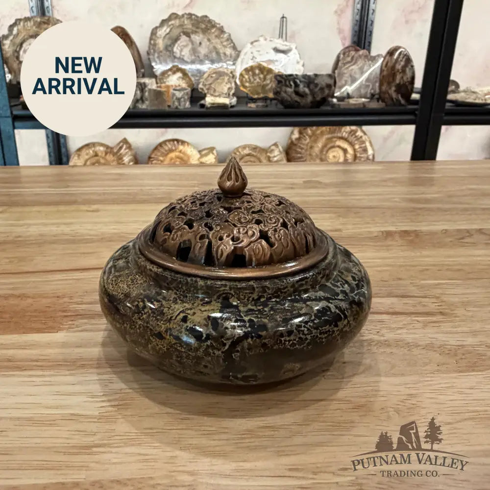 Chinese Painting Stone Aroma Jar Display Box