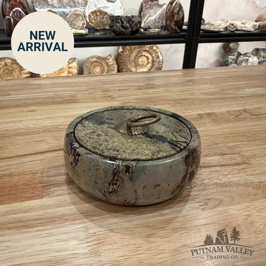 Chinese Painting Stone Keepsake Jar Display Box