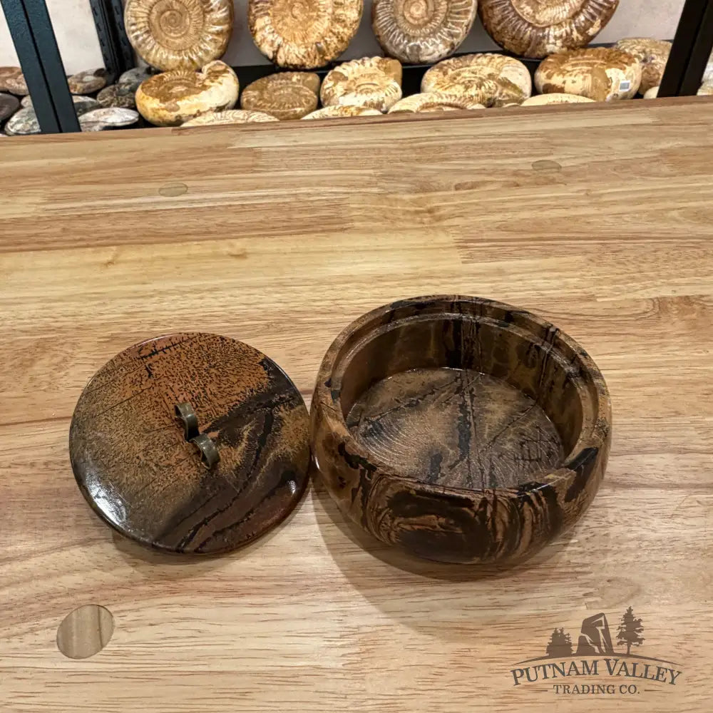 Chinese Painting Stone Keepsake Jar Display Box