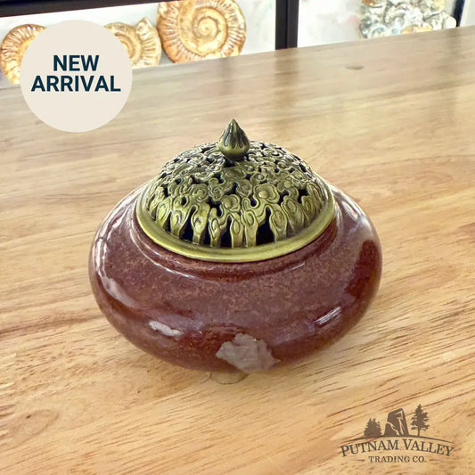 Chinese Painting Stone Round Trinket Box Display Box