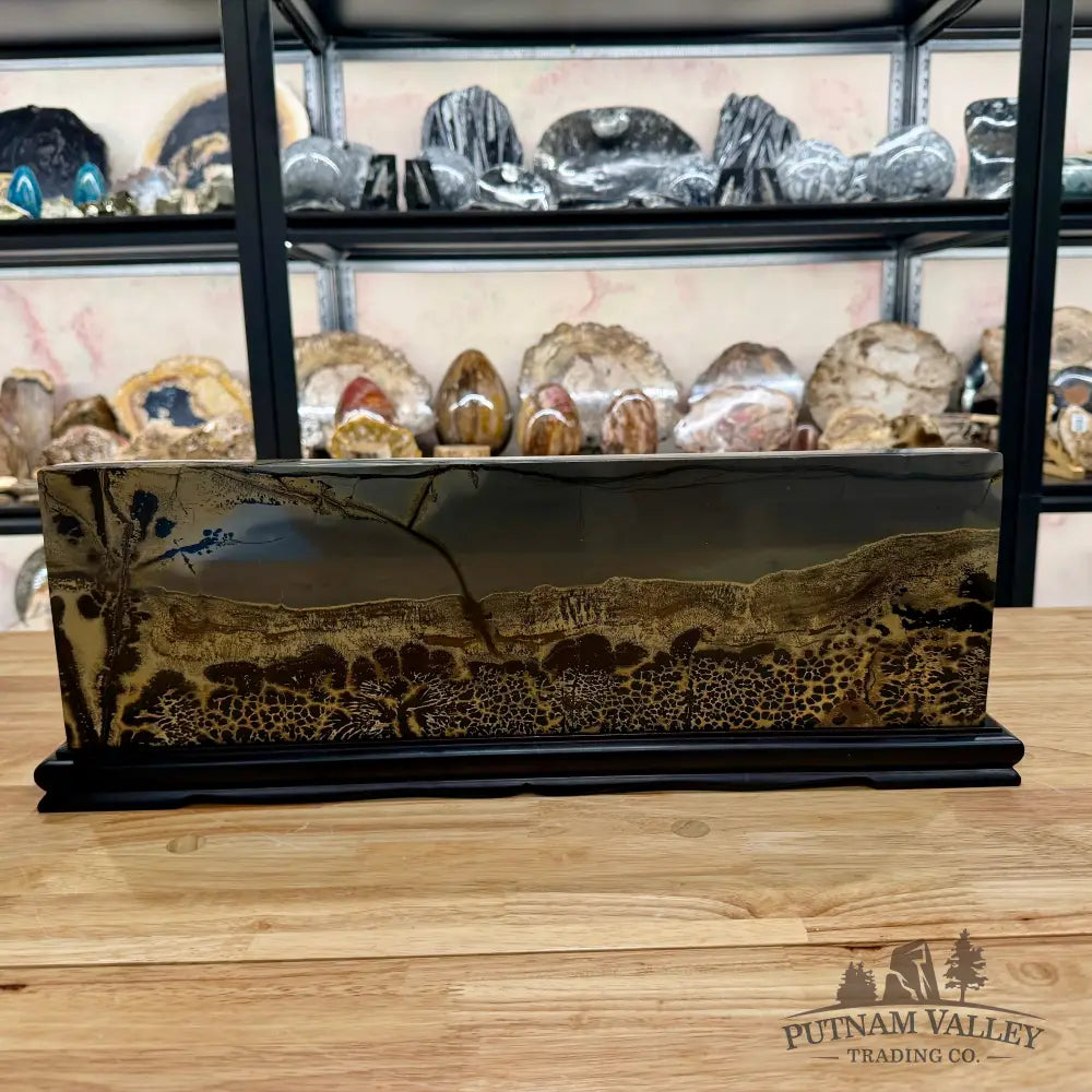 Chinese Painting Stone Table Accent 21’’ Accent